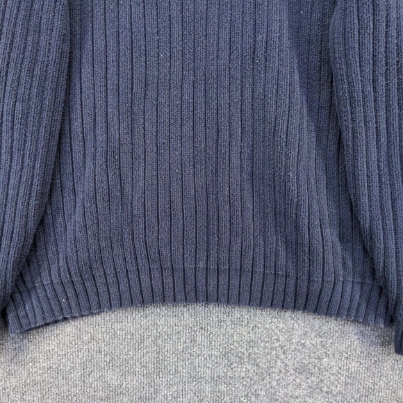 Eddie Bauer Men's Pullover Sweater Blue Large V-Neck 100% Cotton Vintage Made UK - Picture 7 of 11